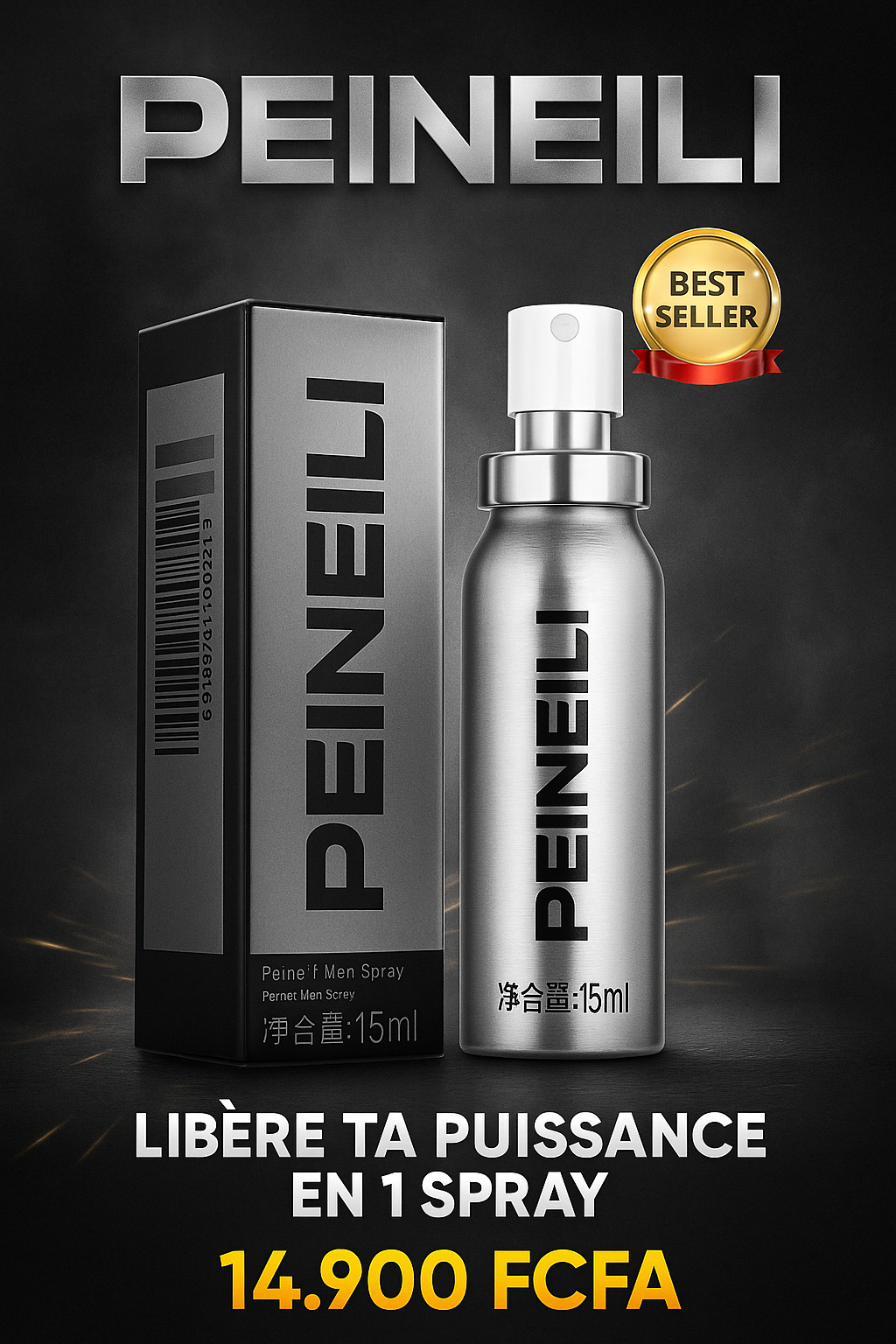 PEINEILI Spray Masculin – Endurance, Confiance et Performance